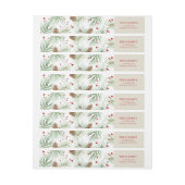 Bande Pour Adresse De Retour Aquarelle de pin de Noël | 2016 (Feuille)