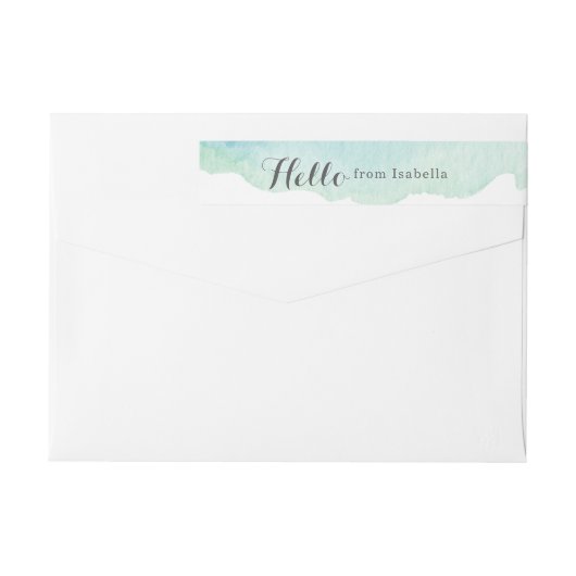 Bande Pour Adresse De Retour Aquarelle de turquoise (Dos)