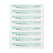 Bande Pour Adresse De Retour Aquarelle de turquoise (Feuille)