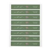 Bande Pour Adresse De Retour Aquarelle Mariage fleur sauvage vert ID954 (Feuille)