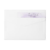 Bande Pour Adresse De Retour Aquarelle moderne | Mariage violet (Dos)