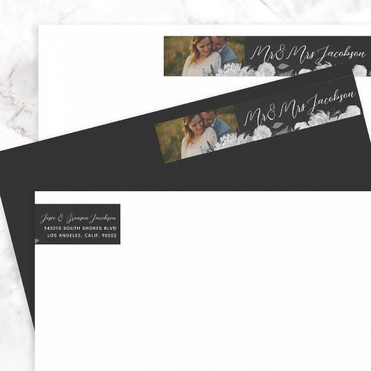 Bande Pour Adresse De Retour Aquarelle photo florale