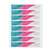 Bande Pour Adresse De Retour Aquarelle rose chaud (Feuille)