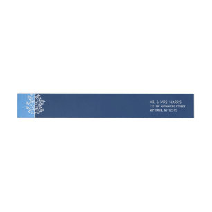 Bande Pour Adresse De Retour Arbre bleu de marine de barre Mitzvah de la vie