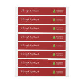 Bande Pour Adresse De Retour Arbre de Noël moderne rouge Personnalisé (Feuille)