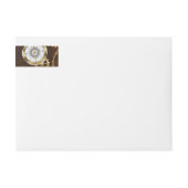 Bande Pour Adresse De Retour Arrière - plan en bois avec cheval de mer mécaniqu (Devant)