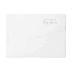 Bande Pour Adresse De Retour Baby shower minimaliste Rose or envelopper autour 