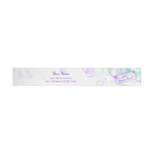 Bande Pour Adresse De Retour Baby shower Rainbow Soap Bubbles (Individuel)