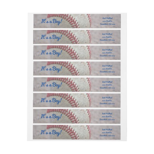 Bande Pour Adresse De Retour Baseball (Feuille)