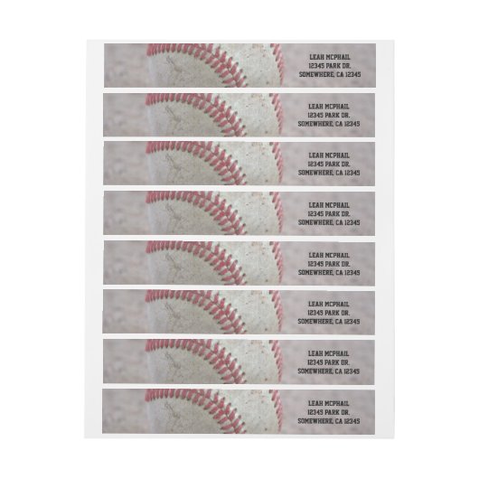 Bande Pour Adresse De Retour Baseball (Feuille)