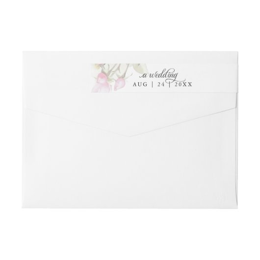 Bande Pour Adresse De Retour Belle rose peinte Roses BarefootBride™ (Dos)