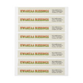 Bande Pour Adresse De Retour Bénédictions de Kwanzaa | Adresse de retour (Feuille)
