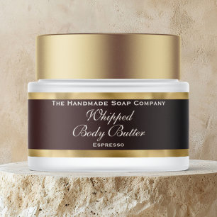 Bande Pour Adresse De Retour Beurre Corporel Cosmétique Papier D'or Et Pot Marr