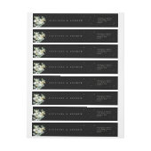Bande Pour Adresse De Retour Black Snowberry+Eucalyptus Mariage Classic (Feuille)