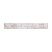 Bande Pour Adresse De Retour Blanc et Rose Or Agate Marbre Monogramme Mariage (Individuel)