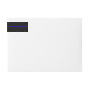Bande Pour Adresse De Retour Blue Line mince symbolique sur le noir solide