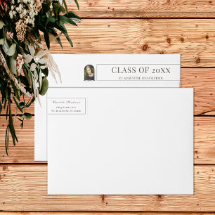 Bande Pour Adresse De Retour Boho Feather Frame Photo Graduation Adresse