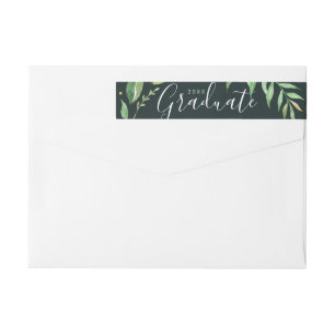 Bande Pour Adresse De Retour Boho Feuilles personnalisé Graduation Adresse de r