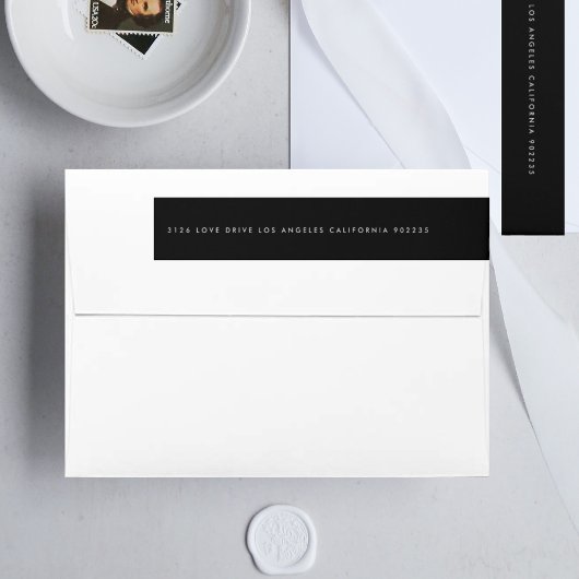 Bande Pour Adresse De Retour Bold Big Monogram Simple Wedding