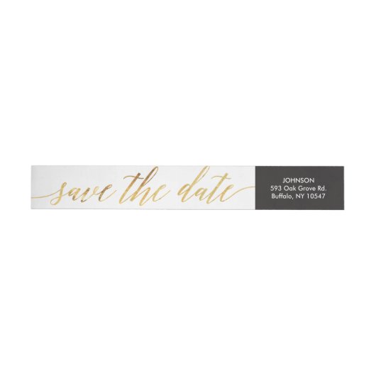 Bande Pour Adresse De Retour Calligraphie Script Faux Gold Foil Adresse de reto (Individuel)