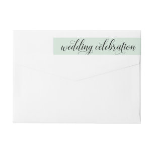 Bande Pour Adresse De Retour Célébration de mariage en calligraphie vert menthe