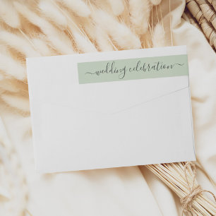 Bande Pour Adresse De Retour Célébration de mariage en calligraphie vert sauge