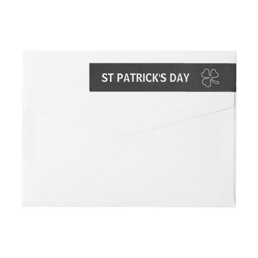Bande Pour Adresse De Retour Chalkboard Shamrock, Saint Patrick's Day (Dos)