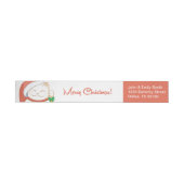 Bande Pour Adresse De Retour Chat de Noël blanc dans un Casquette rouge (Individuel)