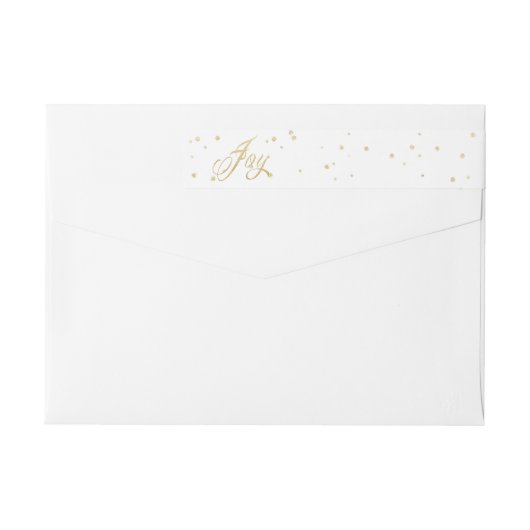 Bande Pour Adresse De Retour Chic Gold & White Joy Noël (Dos)