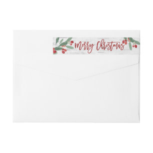Bande Pour Adresse De Retour Christmas Holly Aquarelle Holiday Adresse de retou