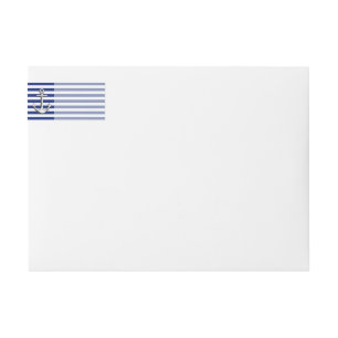 Bande Pour Adresse De Retour Chrome Anchor on Navy Stripes
