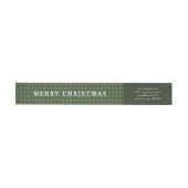 Bande Pour Adresse De Retour Classic Green Houndstooth Merry Christmas  (Individuel)