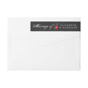 Bande Pour Adresse De Retour Coeur vintage - Mariage de tableau de bord