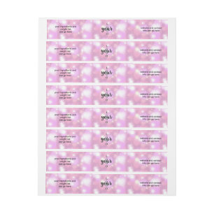 Bande Pour Adresse De Retour Coeurs Parties scintillant roses Envelopper autour