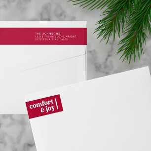 Bande Pour Adresse De Retour Comfort & Joy Christmas Minimalist Adresse de reto
