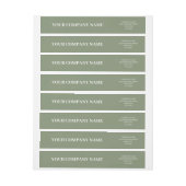 Bande Pour Adresse De Retour Custom Minimalist Trendy Sage Green Business (Feuille)