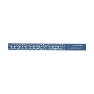 Bande Pour Adresse De Retour Dala Horloge Suédoise Bleue et Blanche Adresse de