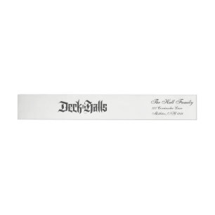 Bande Pour Adresse De Retour Deck Halls Moderne Lettering Luxuriant Noir
