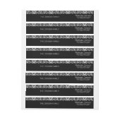 Bande Pour Adresse De Retour Dentelle blanche sur noir (Feuille)