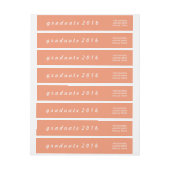 Bande Pour Adresse De Retour Diplômé simple 2016 de corail (Feuille)