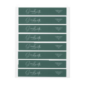 Bande Pour Adresse De Retour Diplômé vert foncé (Feuille)