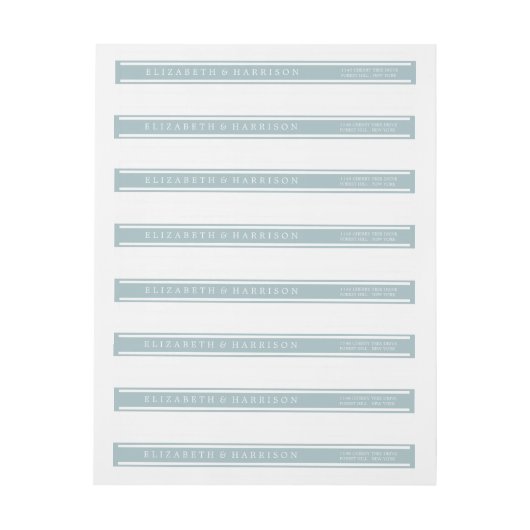 Bande Pour Adresse De Retour Duck Egg Bleu Mariage moderne (Feuille)