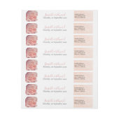 Bande Pour Adresse De Retour Elégant Coral Rose Aquarelle Mariage Mailing (Feuille)