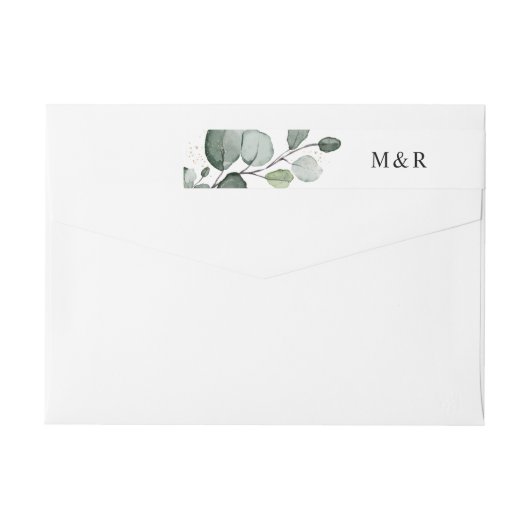 Bande Pour Adresse De Retour Elegant Eucalyptus Monogram Adresse de retour (Dos)