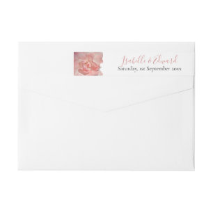 Bande Pour Adresse De Retour Élégant faire-part de mariage à l'aquarelle Rose C