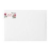 Bande Pour Adresse De Retour Élégant flocon de neige à fleurs rouge vert Noël (Devant)