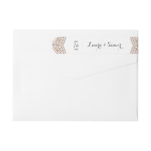 Bande Pour Adresse De Retour Élégant Mariage Mehndi