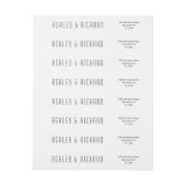 Bande Pour Adresse De Retour Élégant mariage noir et blanc (Feuille)