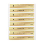 Bande Pour Adresse De Retour Élégant Monogramme Or Moderne Glam Plain (Feuille)