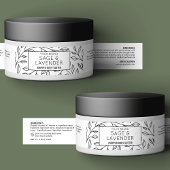 Bande Pour Adresse De Retour Élégant pot cosmétique 4 OZ Floral noir & blanc